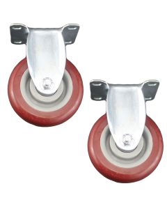 heavy duty plastic caster wheel solid hard plastic castor 4 inch fixed non-swivel 2pcs