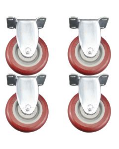 4pcs 4inch 100mm solid hard plastic caster wheel heavy duty industrial castor fixed non swivel 130kg ea for trolley furniture equipment