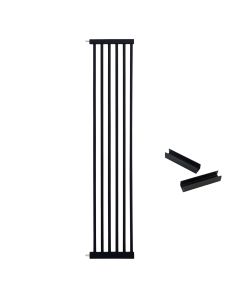 30cm wide extension panel kit for extra tall 150cm baby pet security gate metal safety guard tension pressure mounted for children dog kitten black