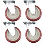 heavy duty plastic caster wheel solid hard plastic castor 5 inch swivel without brake lock 4pcs bundle