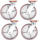 heavy duty metal caster wheel 8inch 20cm industrial castor swivel without lock/brake 4pcs