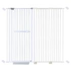 extra tall 150cm baby pet security gate metal safety guard tension pressure mounted for children dog kitten adjustable width range 150.5-156.5cm largest gap between bars 42mm model a43