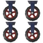 12inch super heavy duty caster wheel industrial castor solid ribbed tread tyre fixed non swivel for flat or rough terrain 1200kg each 4pcs bundle