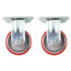 4inch 10cm heavy duty cast iron metal caster wheel fixed non-swivel 2pcs bundle