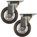 2pcs 4inch small stainless steel caster hard nylon wheel light duty swivel without brake/lock industrial castor 130kg ea height 130mm for trolley furniture equipment