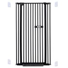extra tall 150cm baby pet security gate metal safety guard tension pressure mounted for children dog kitten adjustable width range 75-85cm largest gap between bars 42mm model b0 black