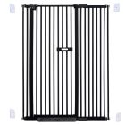 extra tall 150cm baby pet security gate metal safety guard tension pressure mounted for children dog kitten adjustable width range 105-115cm largest gap between bars 42mm model b3 black