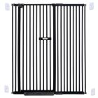 extra tall 150cm baby pet security gate metal safety guard tension pressure mounted for children dog kitten adjustable width range 115-125cm largest gap between bars 42mm model b4 black