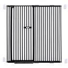extra tall 150cm baby pet security gate metal safety guard tension pressure mounted for children dog kitten adjustable width range 135-145cm largest gap between bars 42mm model b42 black