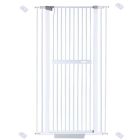 extra tall 150cm baby pet security gate metal safety guard tension pressure mounted for children dog kitten adjustable width range 75-85cm largest gap between bars 42mm model b0 white