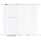 extra tall 150cm baby pet security gate metal safety guard tension pressure mounted for children dog kitten adjustable width range 155-165cm largest gap between bars 42mm model b44 white