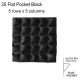 25-Pocket Flat Hanging Vertical Wall Garden Planter Mount Felt Pouch Grow Bag for Plant Flower Black