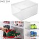Large Hard Plastic Shoe Box Stackable Clear Storage Container Heavy Duty White