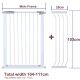 Height 103CM Adjustable 104-111CM Baby Pet Child Safety Security Gate Stair Barrier Door Auto Swing White
