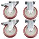 heavy duty plastic caster wheel solid hard plastic castor 5 inch 2 swivel with brake, and 2 fixed