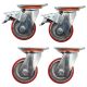 4pcs set heavy duty 4inch 100mm metal caster wheel castor 2 swivel-only+2 swivel with brake