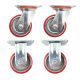 4pcs set heavy duty 4inch 100mm metal caster wheel castor dimension 2 swivel without brake and 2 fixed