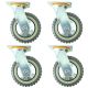 4pcs 5inch plastic caster wheel industrial castor solid ribbed tread tyre with cover swivel without brake/lock for flat or rough terrain 300kg ea