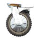 riin single 8inch plastic caster wheel industrial castor solid ribbed tread tyre with cover swivel with brake/lock rough terrain bolt side
