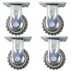 4inch plastic caster wheel industrial castor solid ribbed tread tyre cover fixed rough terrain 4pcs bundle