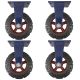 10inch super heavy duty caster wheel industrial castor solid ribbed tread tyre fixed non swivel for flat or rough terrain 1100kg 4pcs bundle