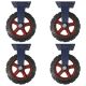 12inch super heavy duty caster wheel industrial castor solid ribbed tread tyre fixed non swivel for flat or rough terrain 1200kg each 4pcs bundle