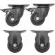 4pcs set 3inch low profile caster wheel industrial castor solid wide wheel 2 swivel&lock+ 2 fixed for furniture trolley bench 250kg ea
