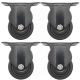 4pcs 3inch low profile caster wheel industrial castor solid wide wheel fixed non-swivel for furniture trolley bench 250kg ea