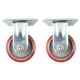 4inch 10cm heavy duty cast iron metal caster wheel fixed non-swivel 2pcs bundle