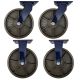 4pcs set 12 inch super heavy duty caster wheel industrial castor all metal heat resistant 2 swivel + 2 fixed for flat ground and high temperature use 3000kg ea capacity 370mm high