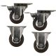 4pcs set 3inch small stainless steel caster hard nylon wheel light duty 2 swivel&lock + 2 fixed industrial castor 120kg ea height 100mm for trolley furniture equipment