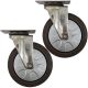 2pcs 5inch small stainless steel caster hard nylon wheel light duty swivel without brake/lock industrial castor 140kg ea height 156mm for trolley furniture equipment