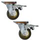 2pcs 4inch rubber caster wheel industrial castor solid ribbed tread tyre swivel with brake/lock for flat or rough terrain 280kg ea