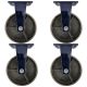 4pcs 8inch heavy duty caster wheel industrial castor all metal heat resistant non swivel / fixed for flat ground and high temperature 1 ton ea overall height 255mm