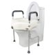 toilet seat riser with arms 12cm seat raiser with adjustable handles & lock fits most toilet for handicap elderly medical assistance white