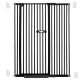 extra tall 150cm baby pet security gate metal safety guard tension pressure mounted for children dog kitten adjustable width range 105-115cm largest gap between bars 42mm model b3 black